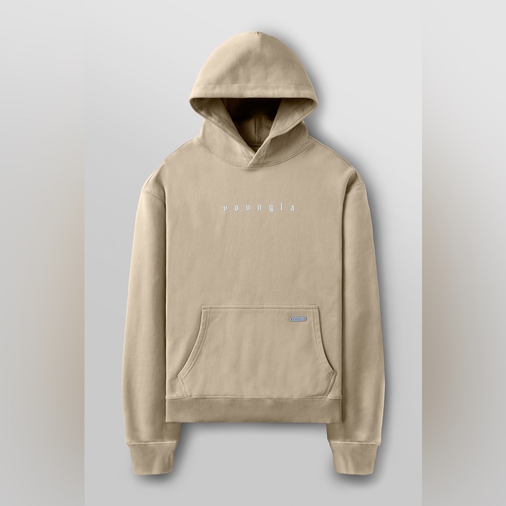 Mens YoungLA 5018 Love Sets Sweatshirt Hoodie - Beige Wash Size Large